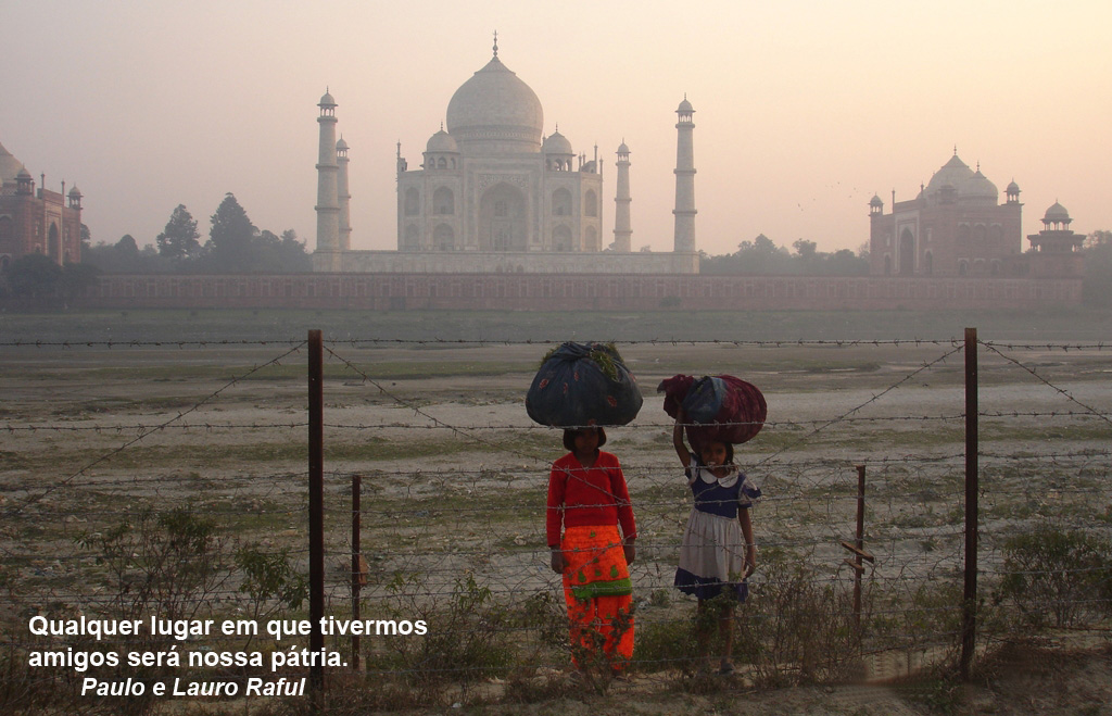 Mensagens de amizade: Taj Mahal e crianas